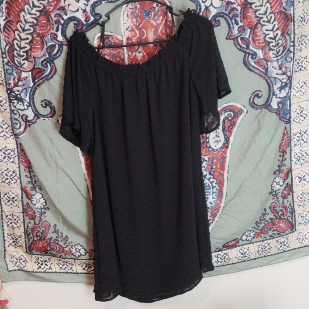 Little black off the shoulder dress